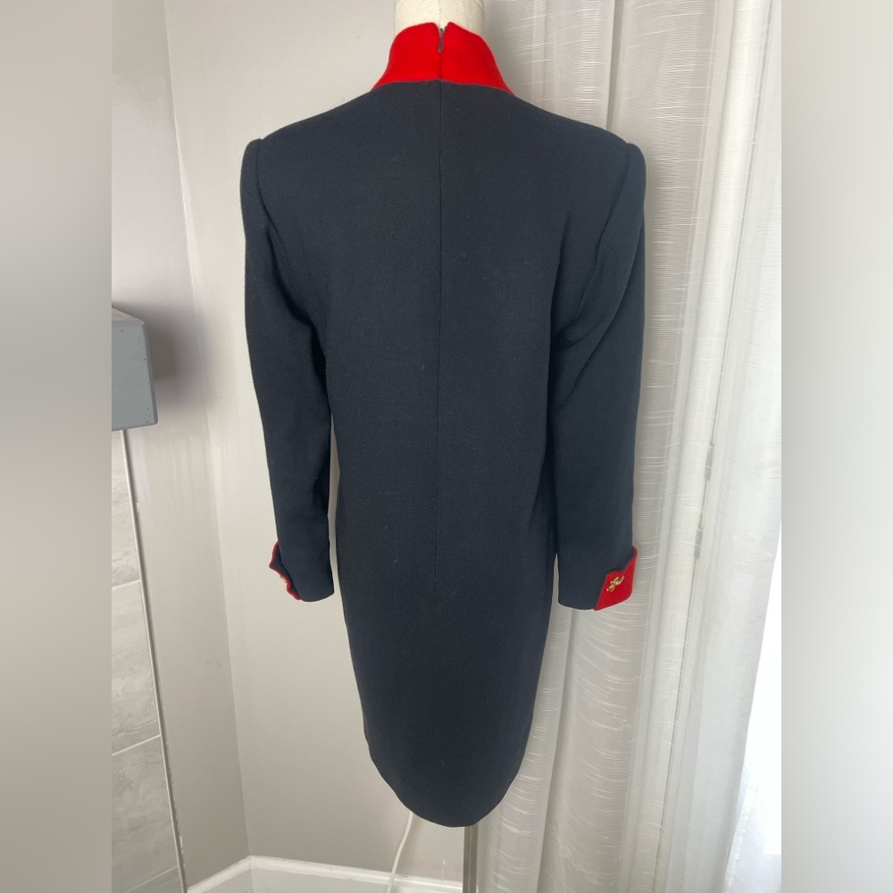 Vintage Steve Fabricant for Neiman Marcus Color Block Wool Dress Size 4 - Picture 7 of 10